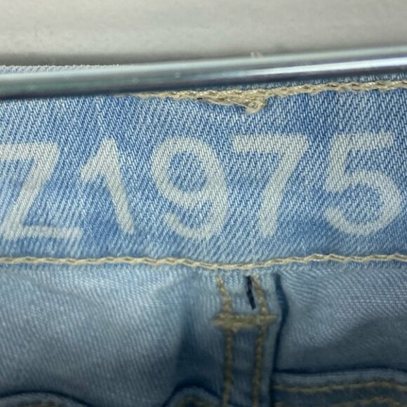 Zara Basic Classic Skinny Jeans Light Blue Wash Size 2 Distressed Busted Knee - Picture 5 of 14